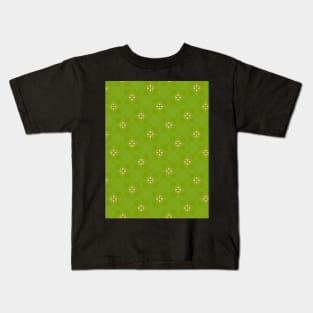 Little Flowers on Lime Green Background Pattern - WelshDesignsTP003 Kids T-Shirt